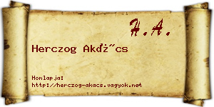 Herczog Akács névjegykártya
